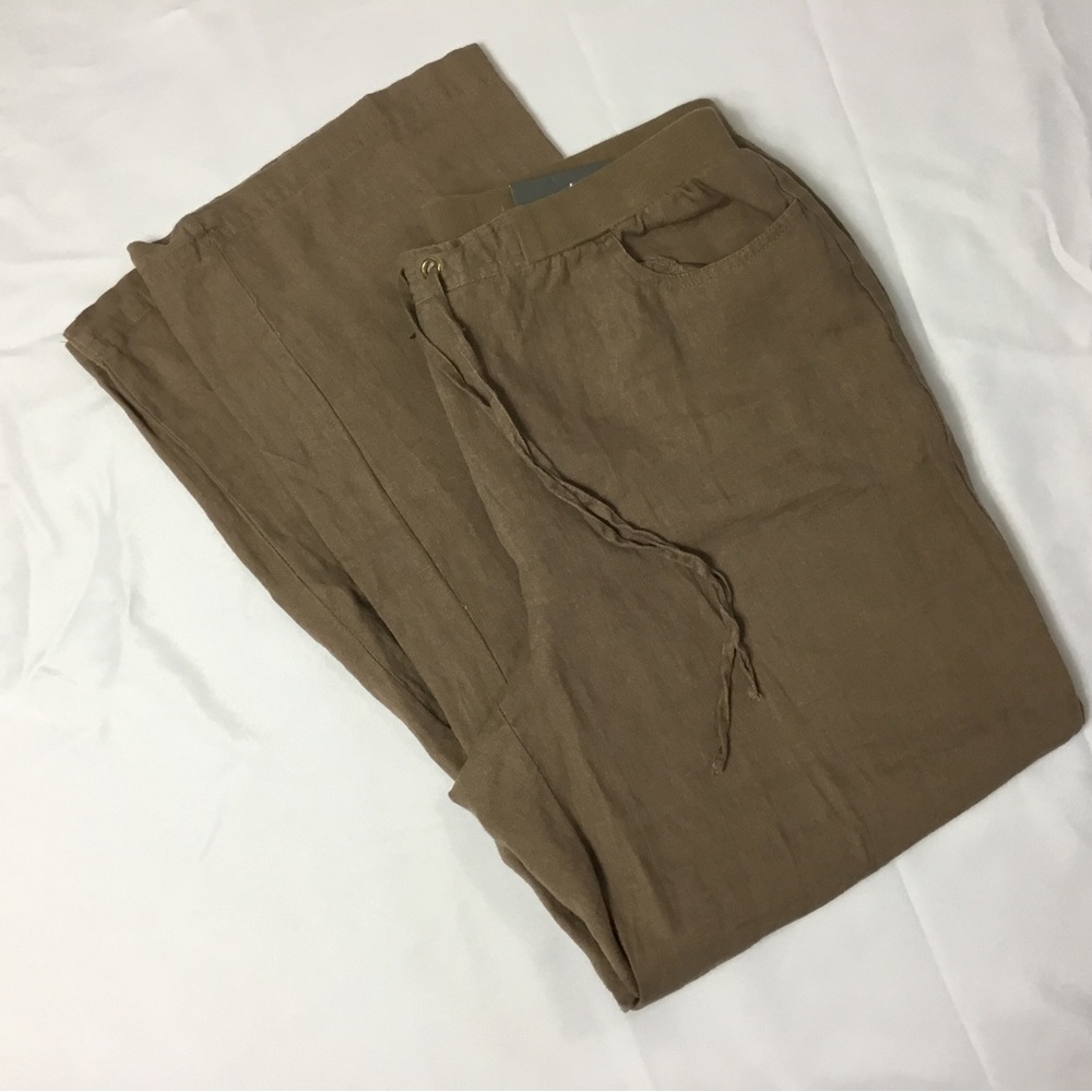 JM Collection 100% Linen Pants Women Size 14 Petite New
